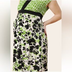 Motherhood Maternity MIDI Dress. Size XL. Green/White/Black. Contemporary floral